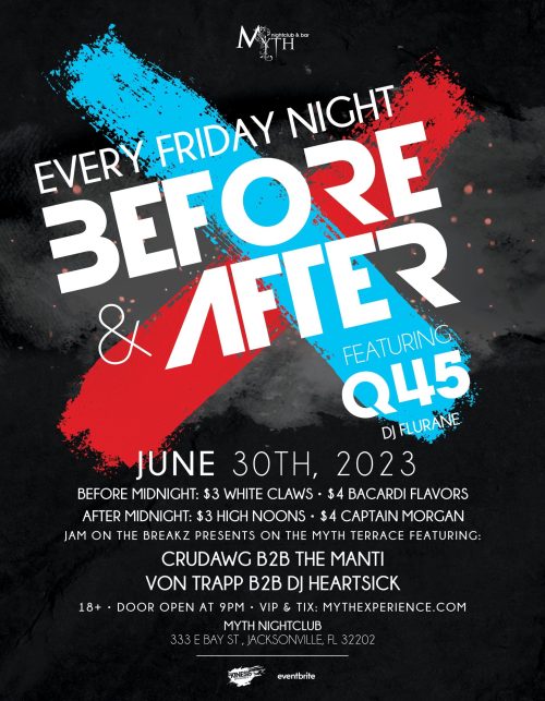 Dj Flurane performing live at Myth Nightclub in Jacksonville, FL from 9-11 pm on Friday June 30th.